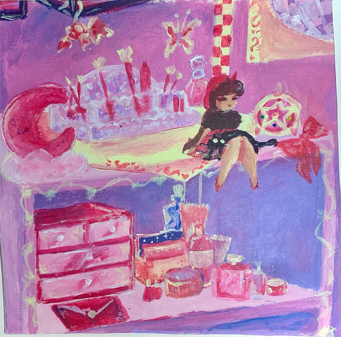 'Sweetly Dress' Acrylic on Canvas