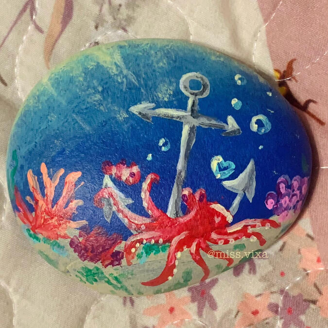 'For my Anchor' Acrylic on Rock